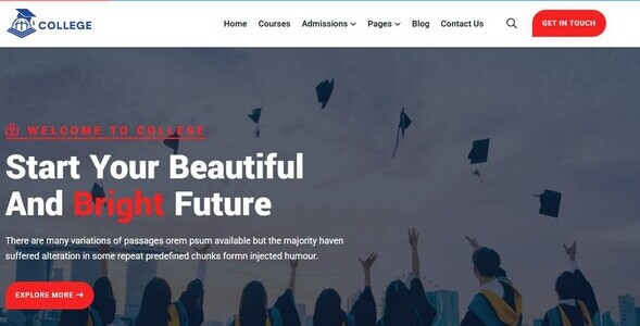 College - School, University And Courses Wordpress Template